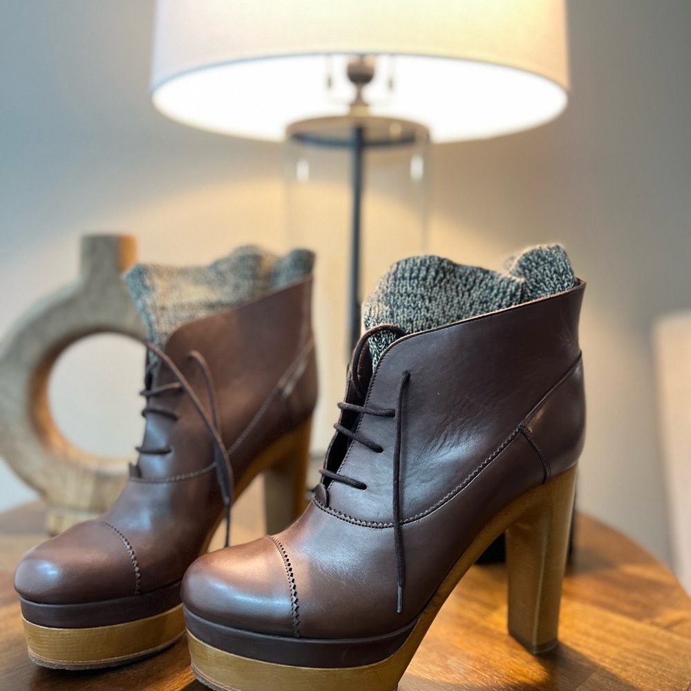 Chloe Dark Brown Heeled Boots